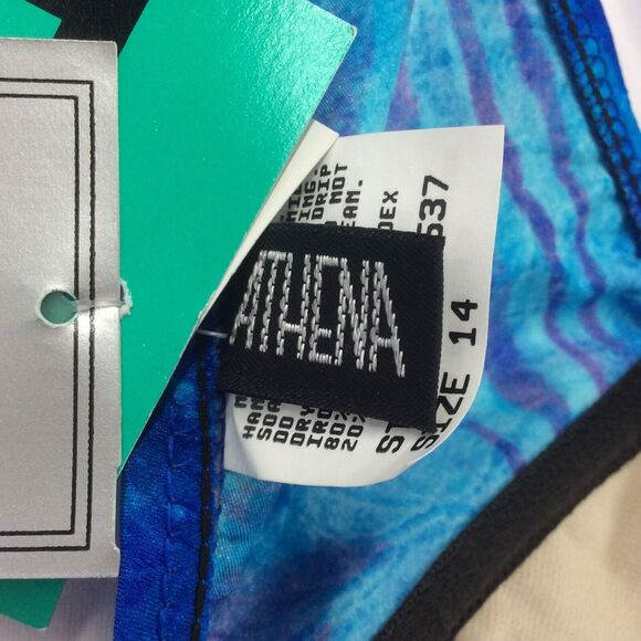 Athena Underwired Bikini Top Women’s Size 14 DD Cup Blue Watercolors - Picture 3 of 9